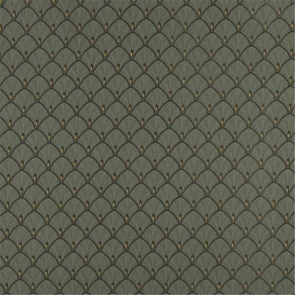Designer Fabrics Designer Fabrics D301 54 in. Wide ; Hunter Green And Gold Fan Jacquard Woven Upholstery Fabric D301 - main